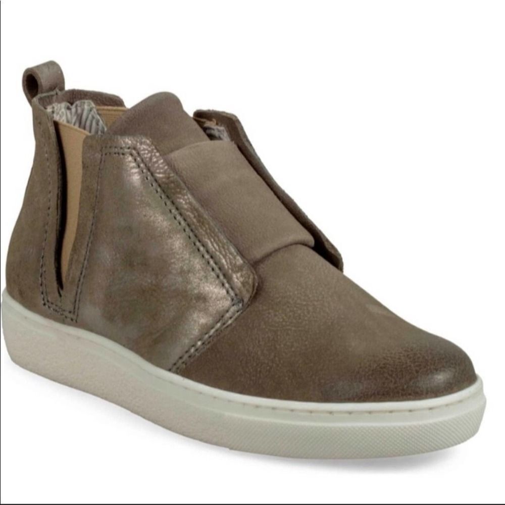 Miz Mooz Leather High Top Sneakers Sage Green 7